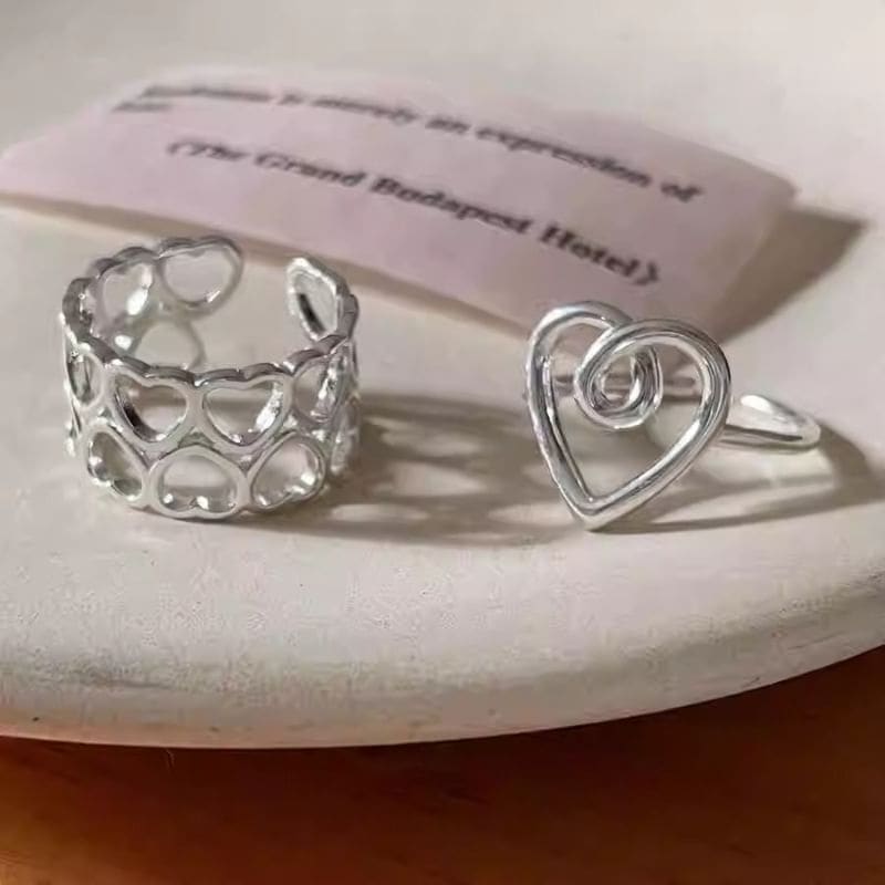 Heart Alloy Open Ring