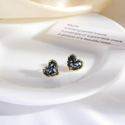 Heart Alloy Stud Earring