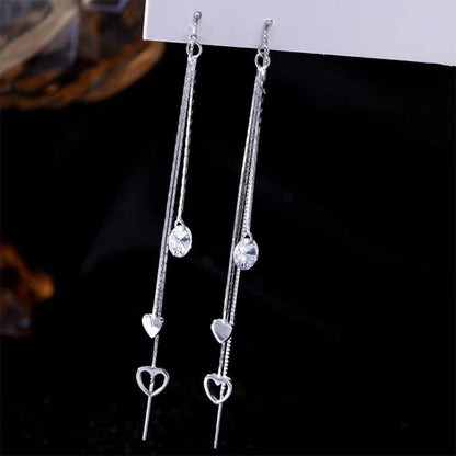 Heart Alloy Threader Earring