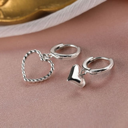 Heart Asymmetrical Alloy Drop Earring