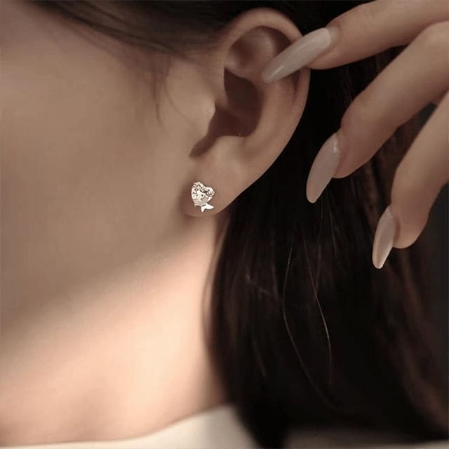 Heart / Butterfly / Star Alloy Stud Earring - 1 Pair