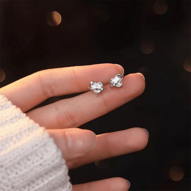 Heart / Butterfly / Star Alloy Stud Earring - 1 Pair - Star