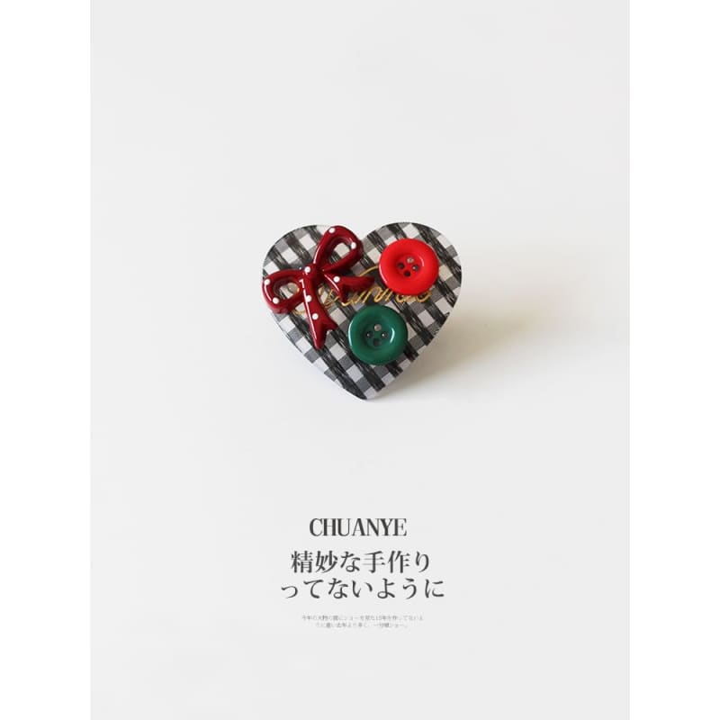 Heart Button Hair Clip