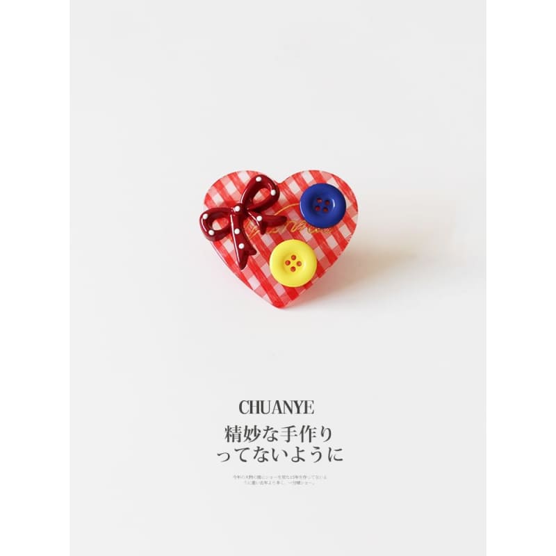 Heart Button Hair Clip