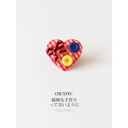 Heart Button Hair Clip