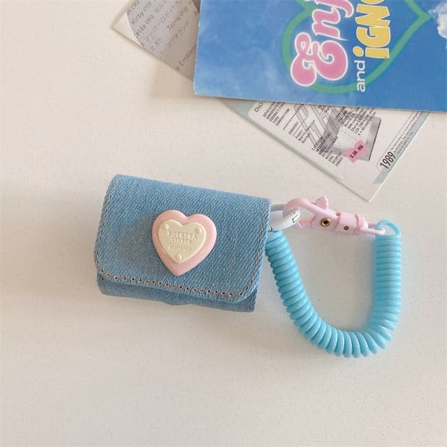 Heart Denim AirPods / Pro Earphone Case Skin - With Spiral