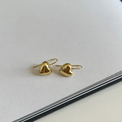 Heart Drop Earring - 1 Pair - Gold / One Size