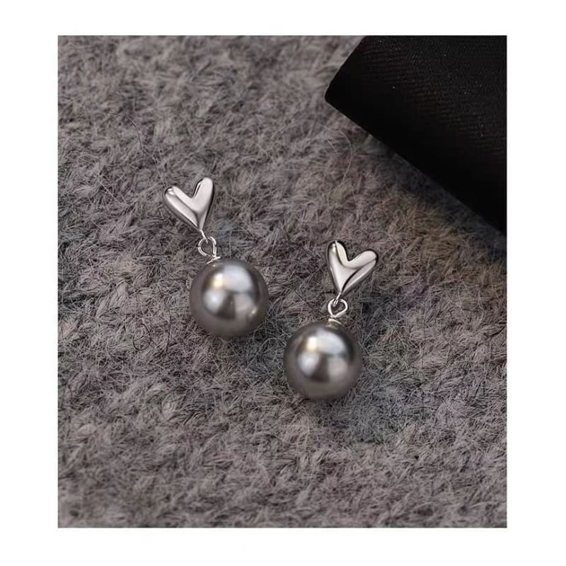 Heart Faux Pearl Drop Earring