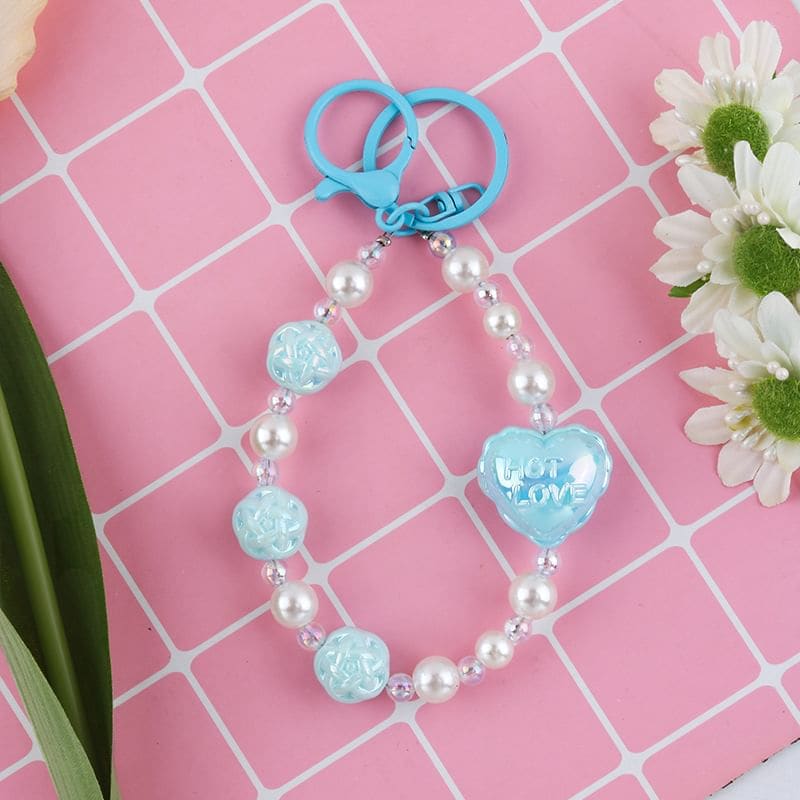 Heart Faux Pearl Keyring