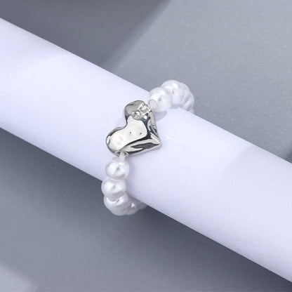 Heart Faux Pearl Ring