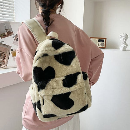 Heart Fuzzy Backpack - Backpacks