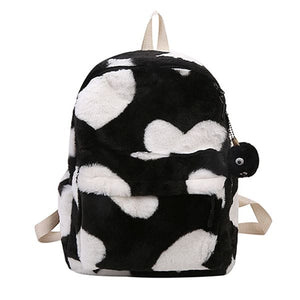 Heart Fuzzy Backpack - Backpacks