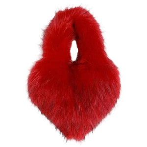 Heart Fuzzy Handbag - Standart / Red - Handbags