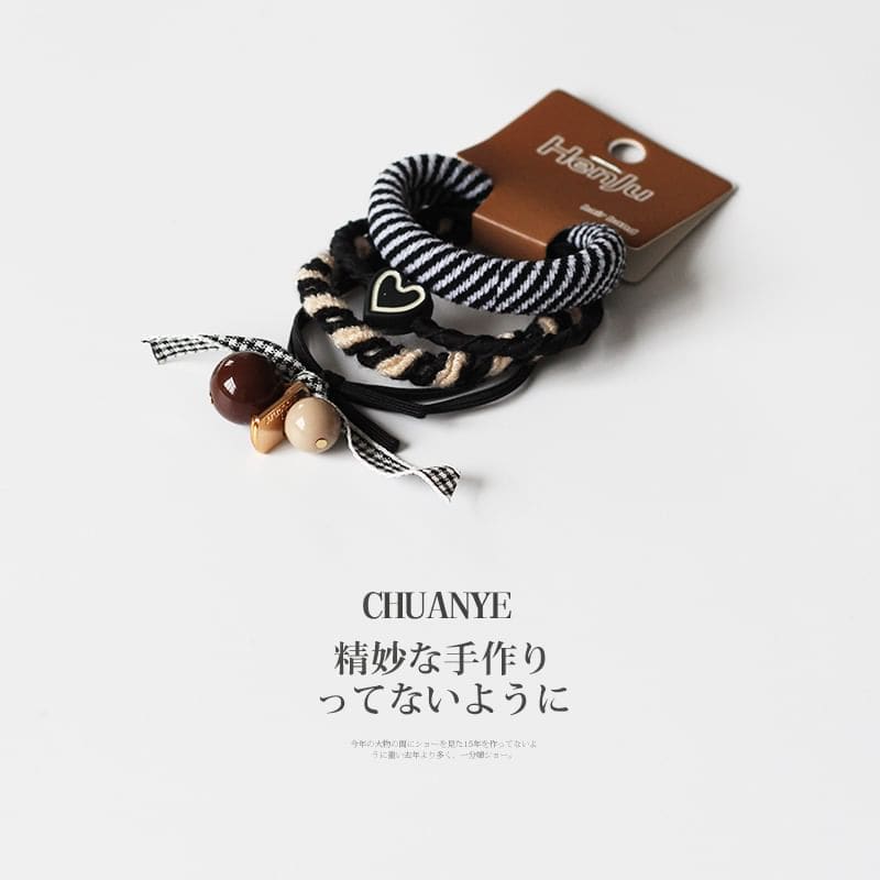 Heart Hair Tie - 02 - Coffee / One Size