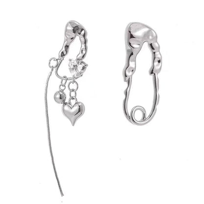 Heart Irregular Earrings - Standart / Silver - earrings