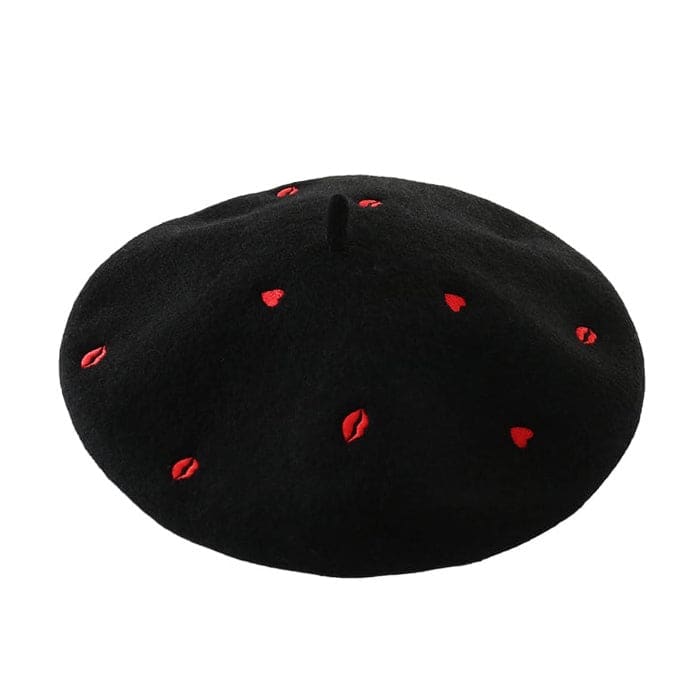 Heart Kiss Wool Beret - Hats