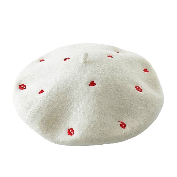 Heart Kiss Wool Beret - Hats