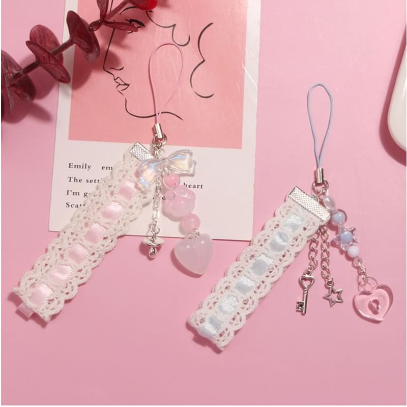 Heart Lace Acrylic Phone Charm (Various Designs)