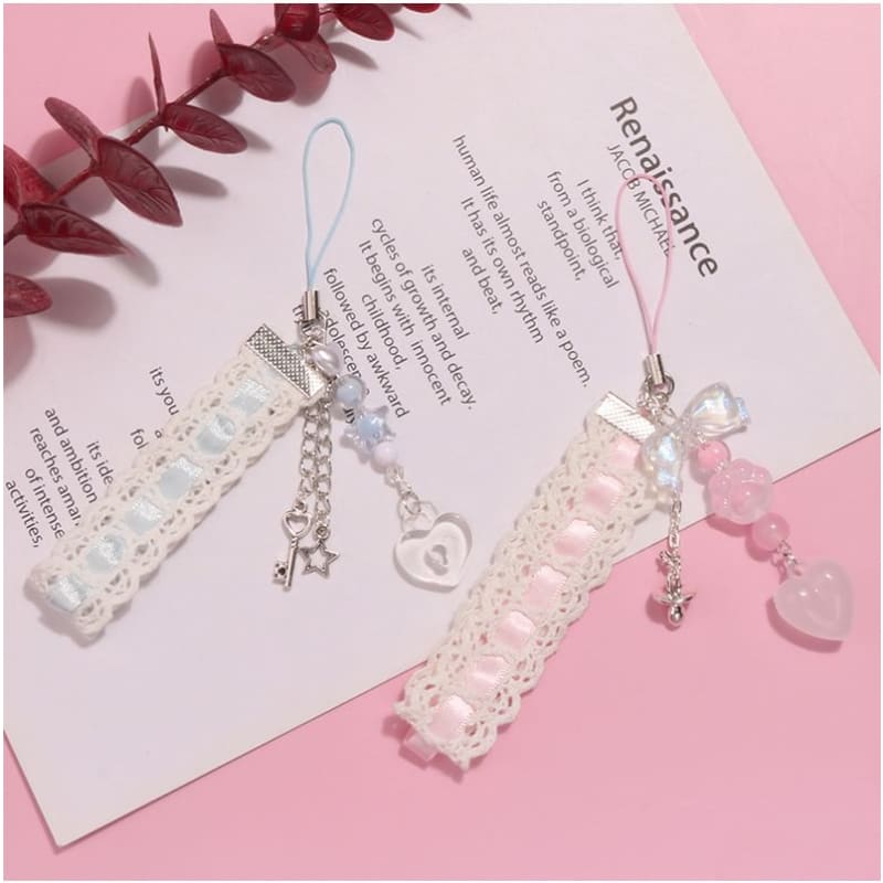 Heart Lace Acrylic Phone Charm (Various Designs)