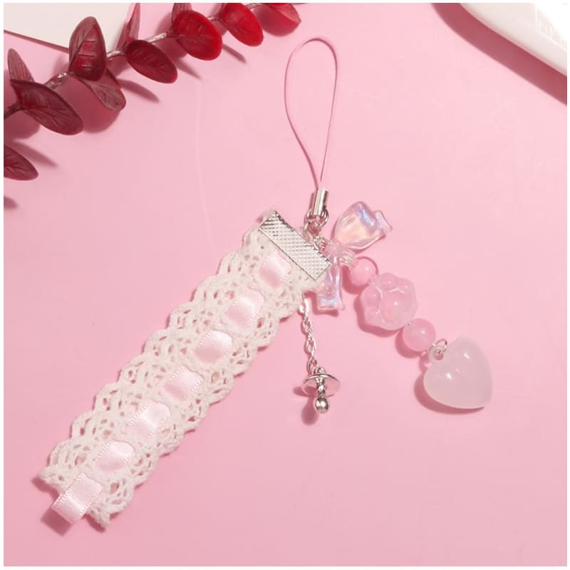 Heart Lace Acrylic Phone Charm (Various Designs)