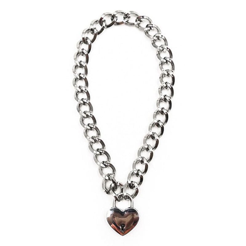 Heart Lock Necklace - Standart / Silver - Necklace