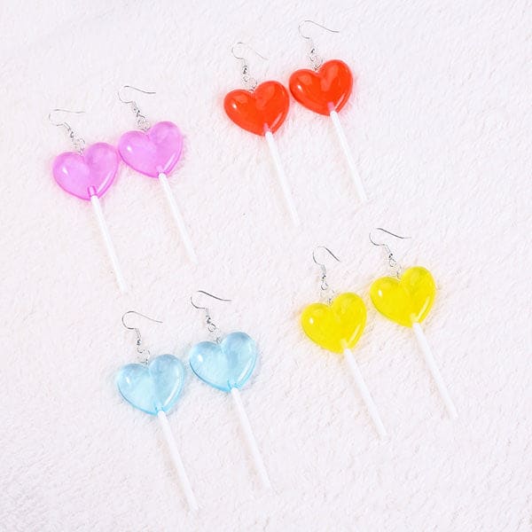 Heart Lollipop Earrings - earrings