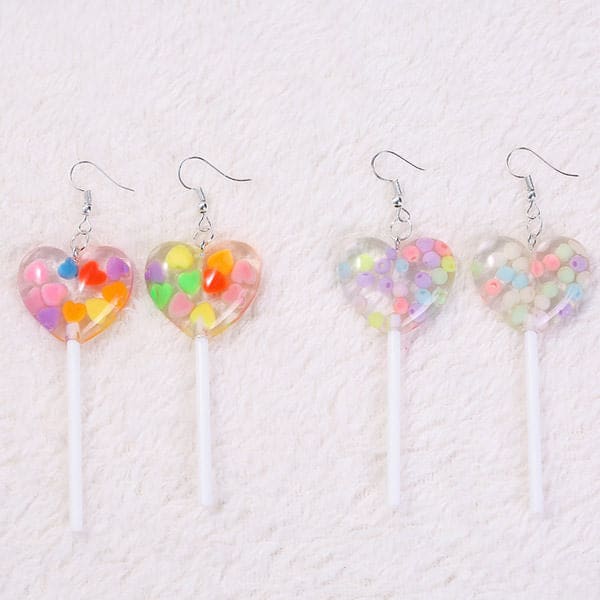 Heart Lollipop Earrings - earrings