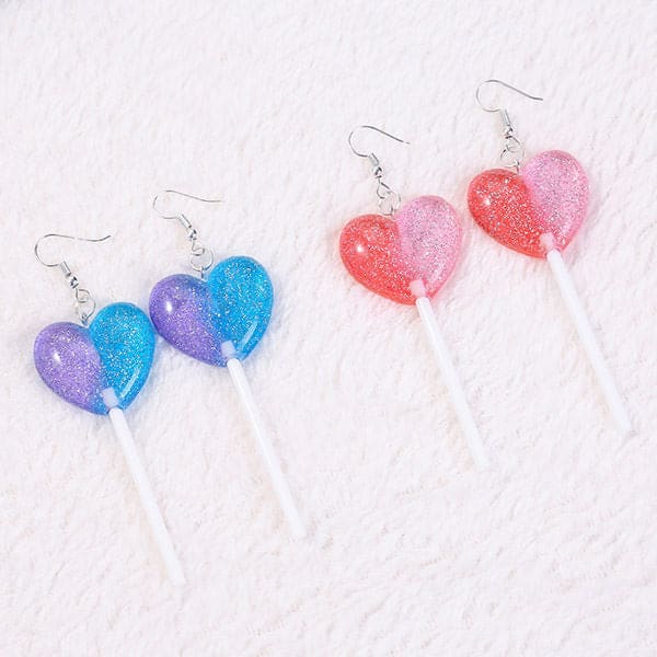 Heart Lollipop Earrings - earrings