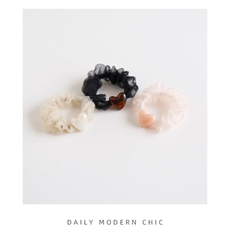 Heart Mesh Scrunchie