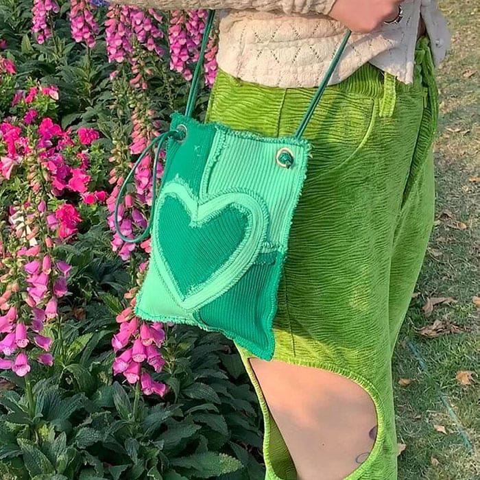 Heart Patchwork Mini Purse Bag - Handbags