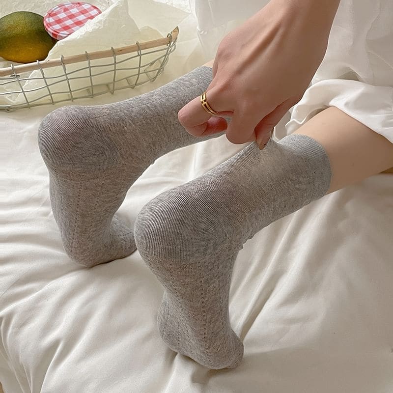 Heart Patterned Pointelle Socks