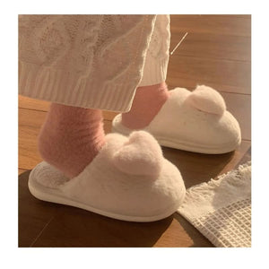 Kawaii Aesthetic Y2K Cute Fairy Heart Plush Cotton Slippers MK Kawaii Store
