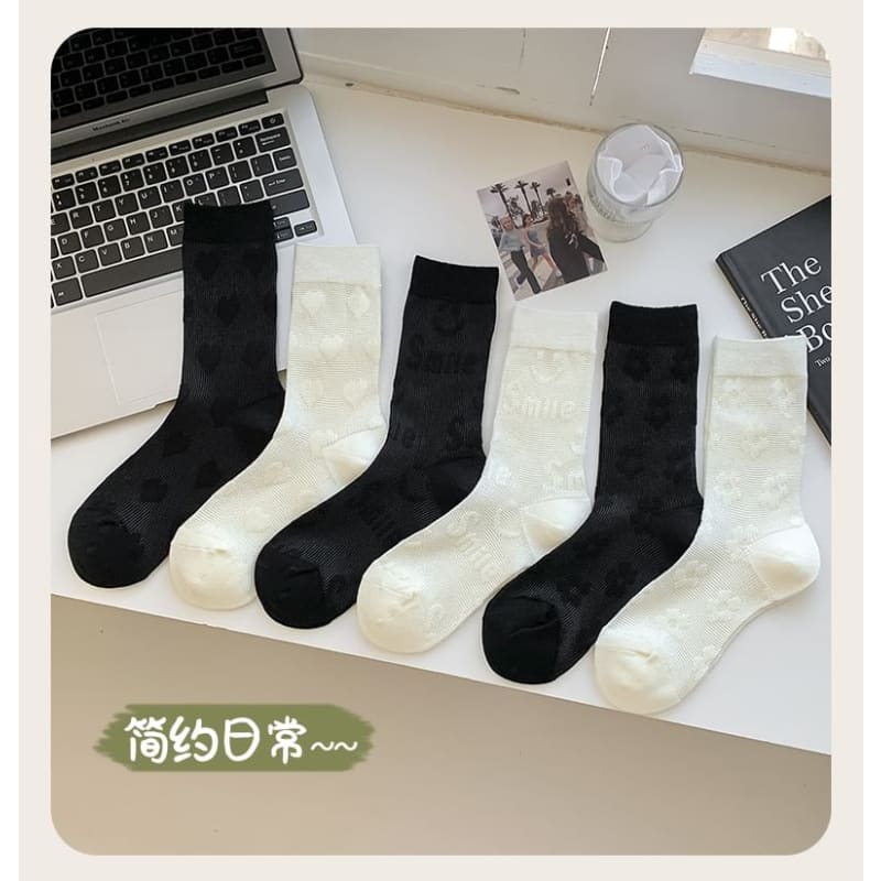 Heart Print Socks / Set