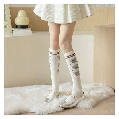 Heart Print Tall Socks