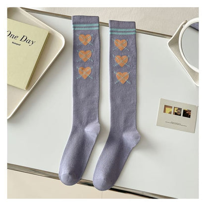 Heart Print Tall Socks