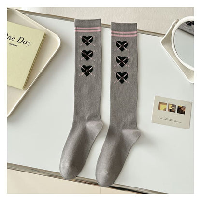 Heart Print Tall Socks