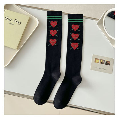 Heart Print Tall Socks