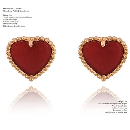 Heart Resin Alloy Stud Earring