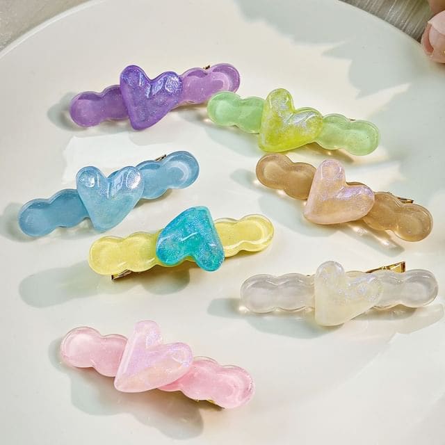 Heart Resin Hair Clip - Hair Fashion Accessories