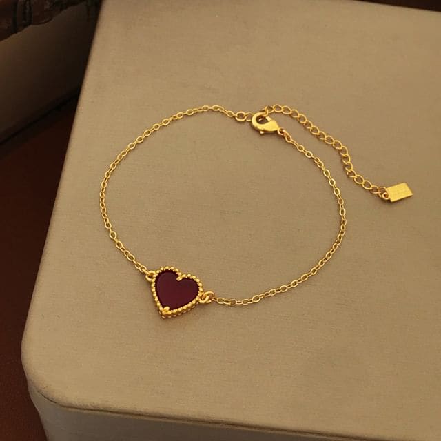 Heart Resin Pendant Alloy Necklace / Bracelet - 1pc