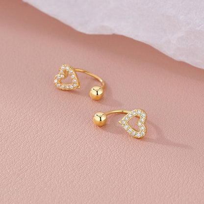 Heart Rhinestone Alloy Ear Jacket