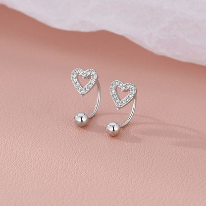 Heart Rhinestone Alloy Ear Jacket