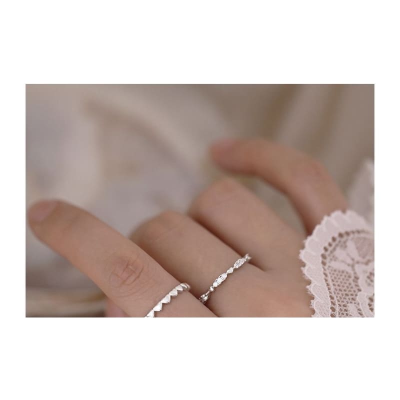 Heart / Rhinestone Alloy Ring