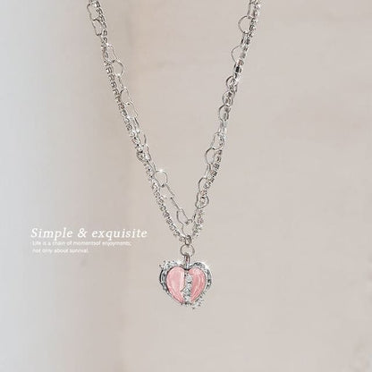 Heart Rhinestone Pendant Alloy Necklace (Various Designs)