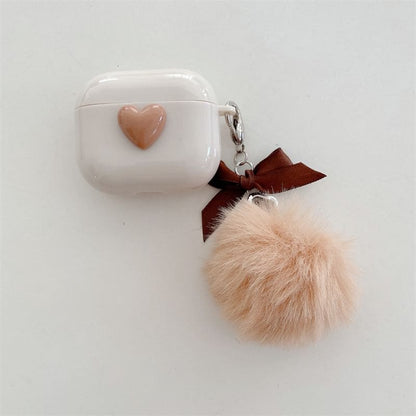 Heart Ribbon Pom Pom AirPods / Pro Earphone Case Skin