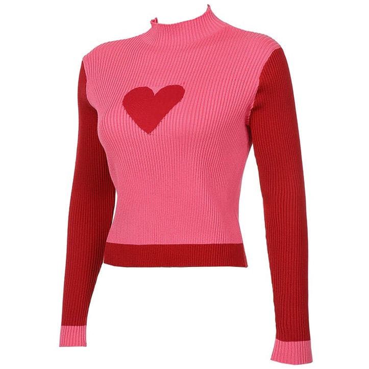 Heart Tender Knit Long-sleeve Top - Tops