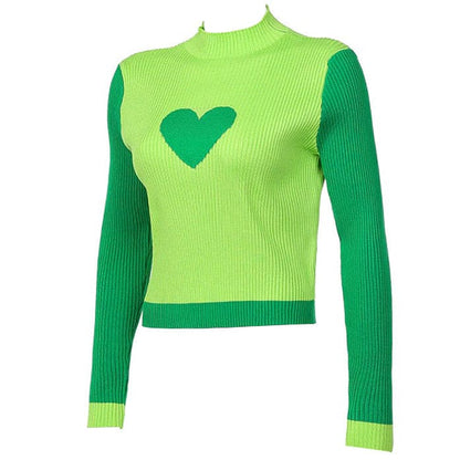 Heart Tender Knit Long-sleeve Top - Tops