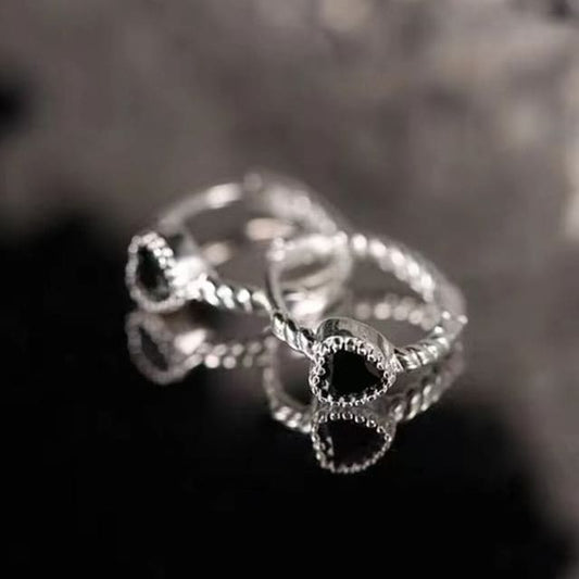 Heart Twisted Sterling Silver Huggie Earring