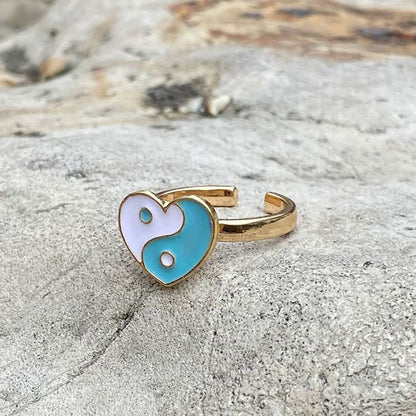 Heart Yin Yang Anxiety Ring - ring