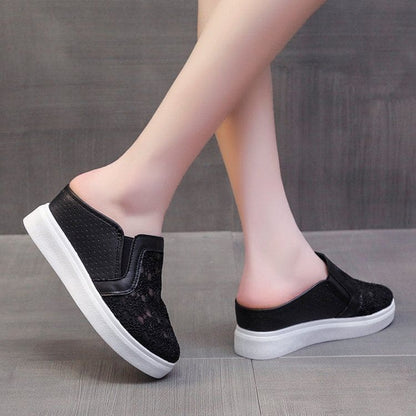 Hidden Wedge Lace Slip-Ons